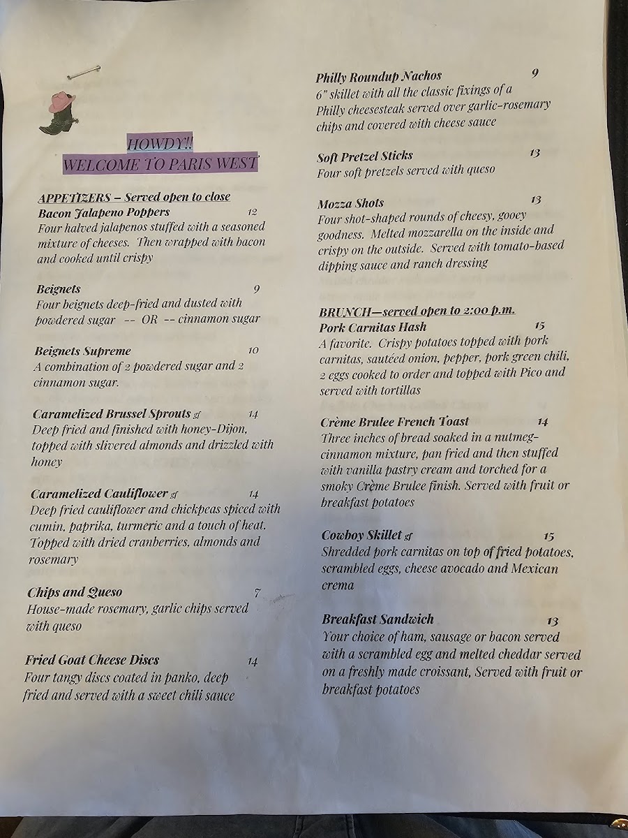 Paris West Restaurant And Bar Menu-1