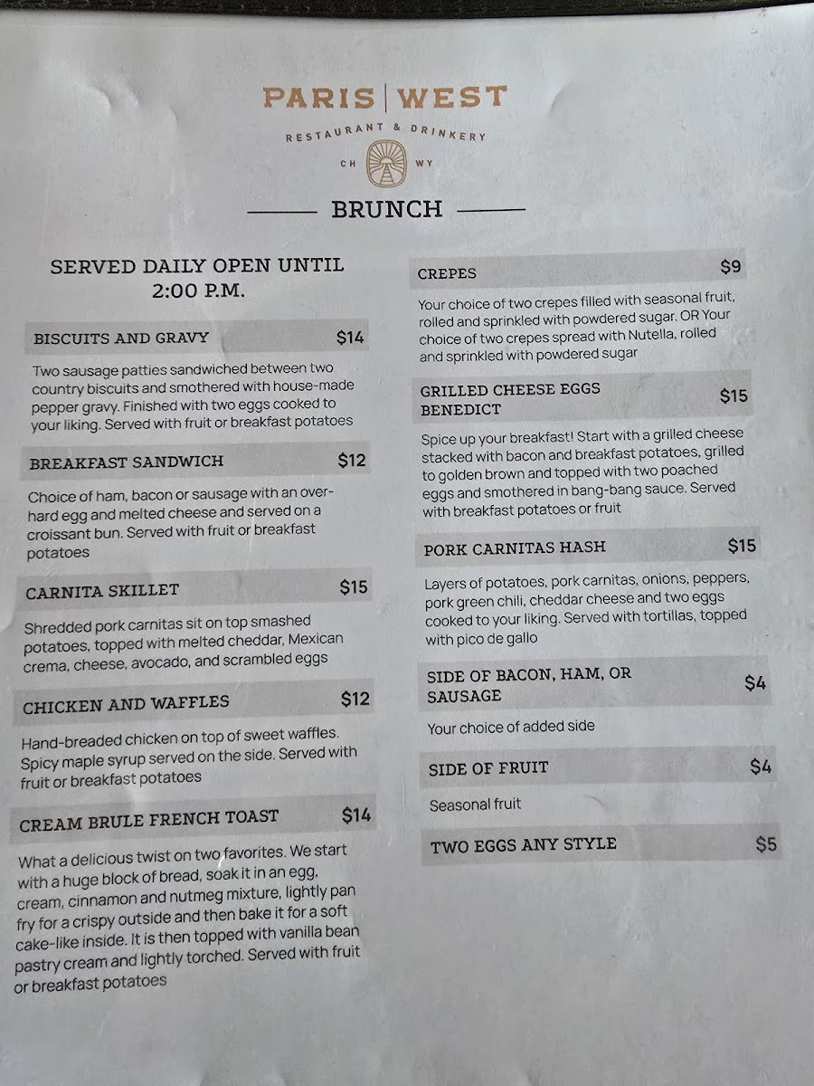 Paris West Restaurant And Bar Menu-2
